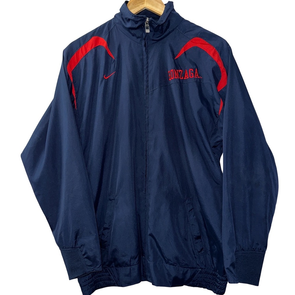 Nike Team Gonzaga Bulldogs Windbreaker Unisex Jacket XL Navy Red Full Zip